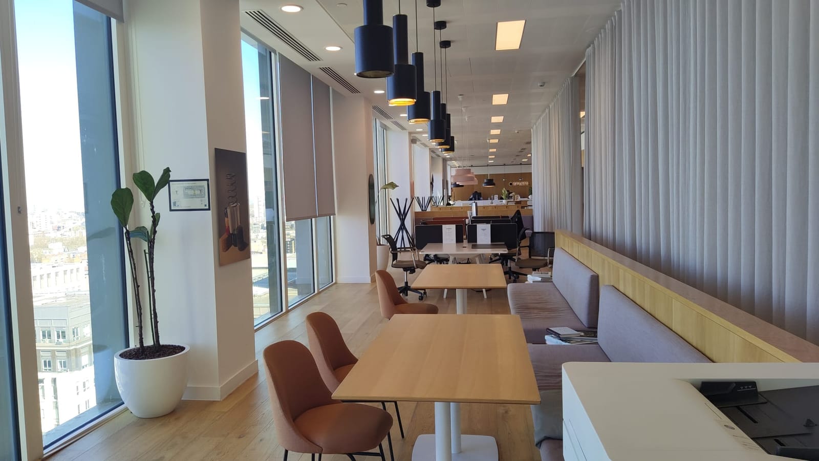 Das Schulungsstudio in Canary Wharf auf Ebene 14 des The Cabot.