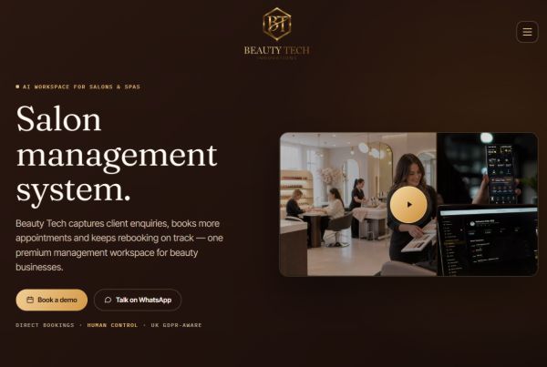 BeautyTech — an AI wellness-management platform landing page.