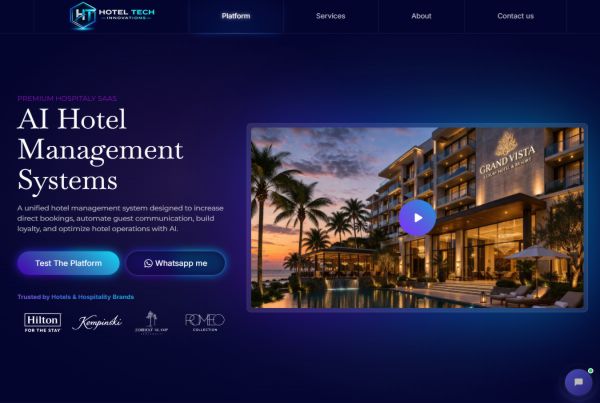 Hotel-Tech.ai — an AI hotel-management platform landing page.